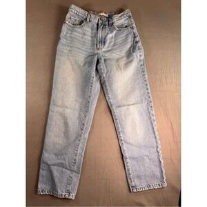 Garage Light Wash Straight Leg Jeans Women's Button Fly Blue 5 Pocket Denim